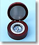 Aluminum Desk Compass in Round Rosewood Case