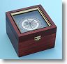 Nautical Compass Rose Clock in Wooden Box