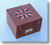 Gimbaled Boxed Compasses with Hand Inlaid Compass Roses