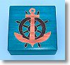 Handmade Polish Nautical Inlaid Ship's Wheel and Anchor Boxes