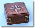 Hardwood cases with Hand Inlaid Compass Rose